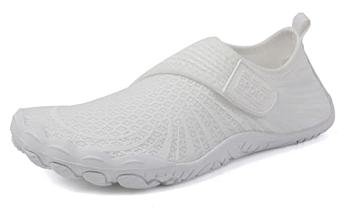 Teechodina Kinder Barfußschuhe Kleinkind Barfussschuhe Wasserschuhe Strandschuhe Schnell Trocknend Badeschuhe Aquaschuhe für Jungen Mädchen, H Weiß, 37 von Teechodina