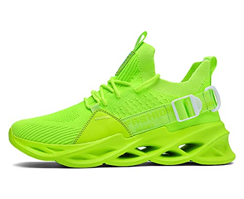 Teechodina Laufschuhe Herren Atmungsaktiv Hohle Sportschuhe Sneaker Turnschuhe Freizeitschuhe Fuer Jogging Outdoor Skateboarding Straßentanz, B# Grün, 39 von Teechodina