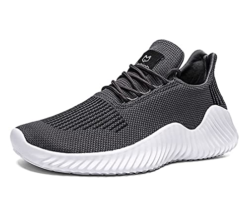 Teechodina Laufschuhe Herren Sportschuhe Atmungsaktiv Straßenlaufschuhe Sneaker Joggingschuhe Turnschuhe Walkingschuhe Traillauf Fitness Schuhe, Grau, 42 von Teechodina