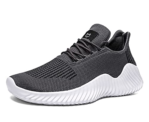 Teechodina Laufschuhe Herren Sportschuhe Atmungsaktiv Straßenlaufschuhe Sneaker Joggingschuhe Turnschuhe Walkingschuhe Traillauf Fitness Schuhe, Grau, 47 von Teechodina