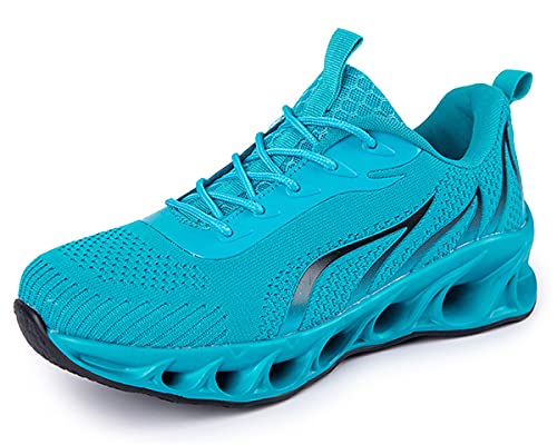 Teechodina Sportschuhe Herren Flammenmuster Laufschuhe Sneaker Turnschuhe Walkingschuhe Freizeitschuhe, Blau, 42 von Teechodina