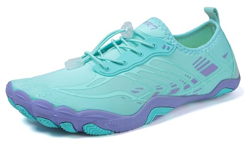 Teechodina Unisex Zehenschuhe Wasserschuhe Strandschuhe Barfußschuhe Barfussschuhe Herren Damen Traillaufschuhe Aquaschuhe Schwimmschuhe Surfschuhe, LL Blau, 37 von Teechodina