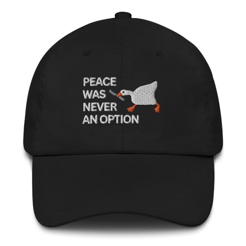 Papa Hut Meme Gans mit Messer Peace was Never an Option Lustiger Spruch Geschenk für Ihn Geschenk für Sie Papa Cap, Schwarz, Einheitsgröße von Teegarb Letter Blanket