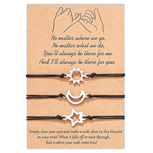 Teegxddy 3PCS Verstellbares Armband-Bester Freund, Mutter und Tochter, Freundschaftsarmband-Valentinstagsgeschenk von Teegxddy