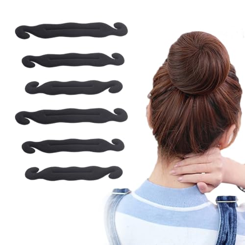 Teegxddy 6 Pack dutt hilfe, hair bun maker, Ring Stil Dutt, Styling-Haaraccessoires für Frauen Mit Glattem, Lockigem und Dickem Haar,3 Modelle von Teegxddy