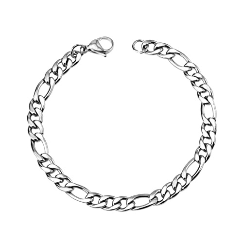 Teegxddy Kubanische Kette Herren- und Damenarmband/304 Edelstahl/Kettenlänge 21cm/Breite 7.9MM-8.6MM von Teegxddy