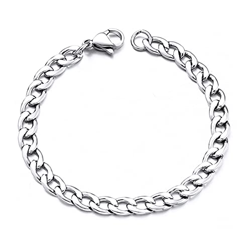 Teegxddy Kubanische Kette Herren- und Damenarmband/304 Edelstahl/Kettenlänge 21cm/Breite 7.9MM-8.6MM von Teegxddy