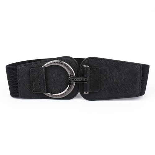Teegxddy Taillengürtel Damen - Breiter Gürtel Für Kleid - Hüftgürtel Schwarz Mit Metallhaken Und Elastizität von Teegxddy