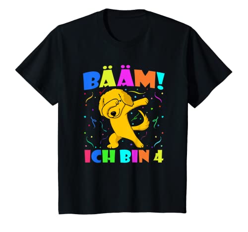 Kinder Dabbing Golden Retriever - Bääm Ich Bin 4 Geburtstag Party T-Shirt von Teeisle 4. Geburtstag