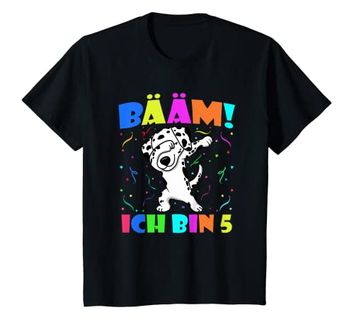 Kinder Dabbing Dalmatiner - Bääm Ich Bin 5 Kids 5. Geburtstag Party T-Shirt von Teeisle 5. Geburtstag