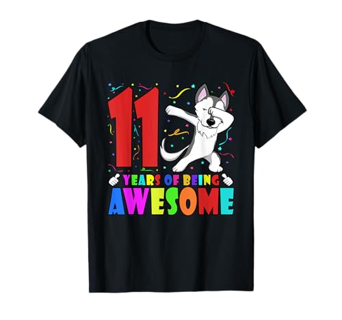 11. Geburtstag Party Dabbing Husky – 11 Jahre alte Mädchen Jungen T-Shirt 11. Geburtstag Party Dabbing Husky – 11 Jahre alte Mädchen Jungen T-Shirt von Teeisle Awesome 11th Birthday Clothing