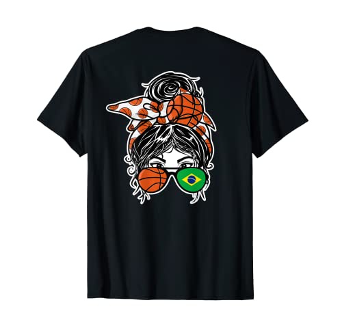 Brazilian Messy Bun Hair Girl Brasil Basketball Fans Trikot T-Shirt Brazilian Messy Bun Hair Girl Brasil Basketball Fans Trikot T-Shirt von Teeisle Brazil Basketball