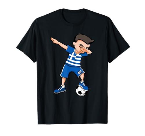 Dabbing Fußball Boy - Griechenland Trikot Griechische Fußballfans Sport T-Shirt von Teeisle Greece Soccer