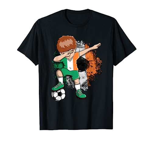 Dabbing Fußball Jungen Irland Trikot Irish Football Fans Sport T-Shirt von Teeisle Ireland Soccer