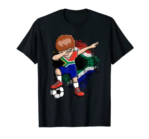 Dabbing Soccer Boy Südafrika Fans Trikot Südafrikanisch T-Shirt von Teeisle South Africa Soccer