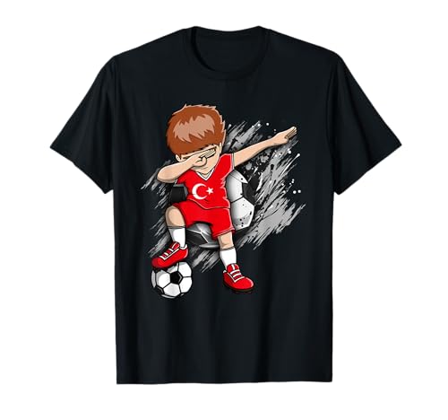 Dabbing Fußball Jungen Türkei Trikot Türkische Fußballfans Sport T-Shirt von Teeisle Turkey Soccer