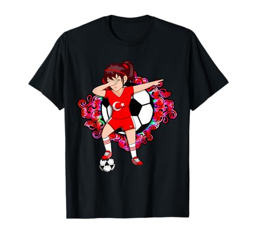 Dabbing Fußball Mädchen Türkei Fan Trikot Floral Fußball Blume T-Shirt Dabbing Fußball Mädchen Türkei Fan Trikot Floral Fußball Blume T-Shirt von Teeisle Turkey Soccer