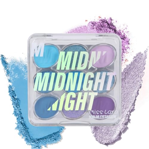 Teekerwang 9-Color Shimmer Matte Eyeshadow Palette - Highly Pigmented Light Green, Dark Green, Blue Eyeshadow - Blendable, Shiny Matte Makeup Powder Palette. (Blue) von Teekerwang