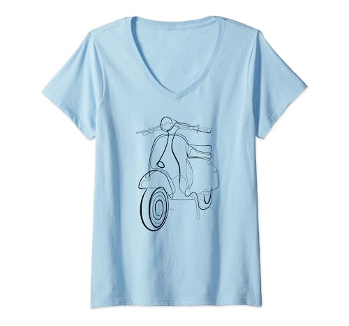 Damen Roller - Moped Retro Italien Scooter T-Shirt mit V-Ausschnitt Damen Roller - Moped Retro Italien Scooter T-Shirt mit V-Ausschnitt von Teeladen