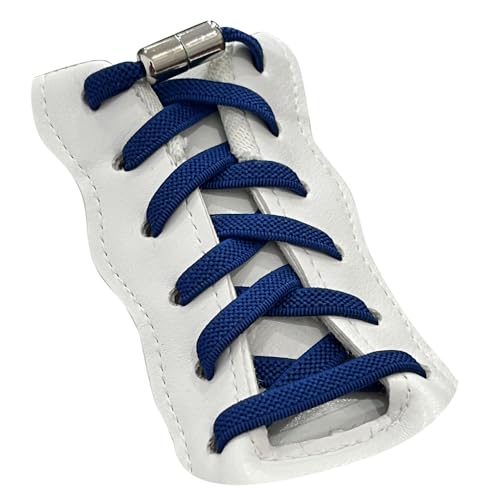 Teemie 2 Paar Elastische Flache Schnürsenkel Mit Metallkapseln Für Kinder- Und Erwachsenenschuhe Gummischnürsenkel Marineblau von Teemie