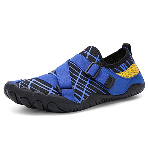 Teemie Badeschuhe Damen Wasserschuhe Herren Strandschuhe Unisex Schnell Trocknend Schwimmschuhe Aquaschuhe Surfschuhe Outdoor Wassersport Tauchen Surfen Traillaufschuhe Blau 40 von Teemie