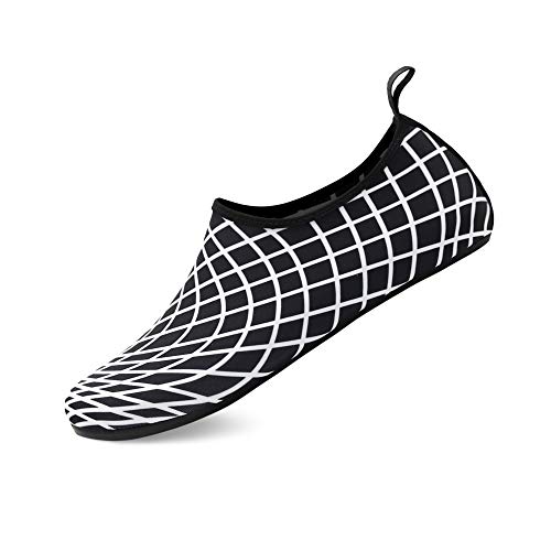 Teemie Badeschuhe Herren Damen Wasserschuhe Unisex Schwimmschuhe Strandschuhe Schnell Trocknend Aquaschuhe Breathable Surfschuhe für Pool Beach Weiß 36/37 von Teemie