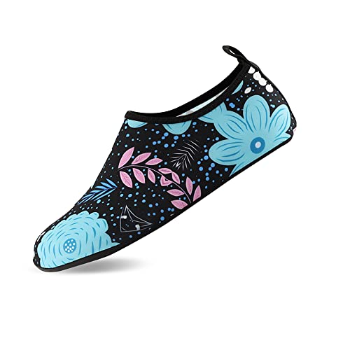 Teemie Badeschuhe Herren Damen Wasserschuhe Unisex Schwimmschuhe Strandschuhe Schnell Trocknend Aquaschuhe Breathable Surfschuhe für Pool Beach Blau 38/39 von Teemie