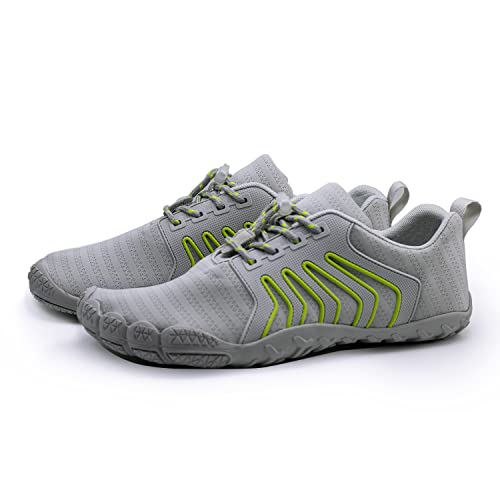 Teemie Barfußschuhe Damen Herren Wasserschuhe Unisex Schnell Trocknend Strandschuhe Schwimmschuhe Surfschuhe Fitnessschuhe Barfuß Schuhe Grau 37 von Teemie