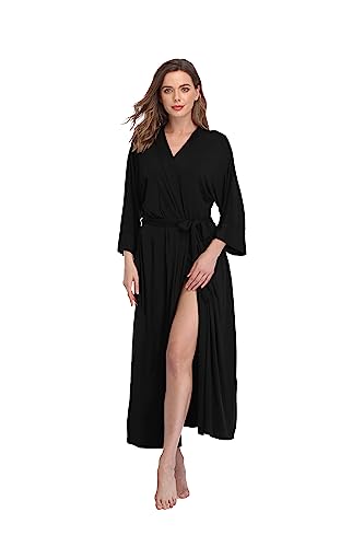 Teemie Damen Bademantel Leichter Morgenmantel Frauen Saunamantel Braut Und Trauzeugin Lang Kimono Hausmantel Schnell Trocknend Saugstark Reisebademantel Schlafanzug Stillnachthemd Schwarz L Teemie Damen Bademantel Leichter Morgenmantel Frauen Saunamantel Braut Und Trauzeugin Lang Kimono Hausmantel Schnell Trocknend Saugstark Reisebademantel Schlafanzug Stillnachthemd Schwarz L von Teemie