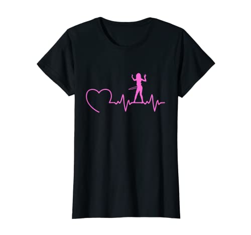 Damen Hula Hoop Girl Herzschlag Hullern Reifen Dance Fitness Sport T-Shirt von Teemind Hula Hoop Hullern Geschenk