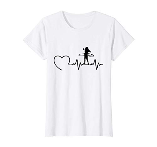 Damen Hula Hoop Girl Herzschlag Hullern Reifen Dance Fitness Sport T-Shirt von Teemind Hula Hoop Hullern Geschenk