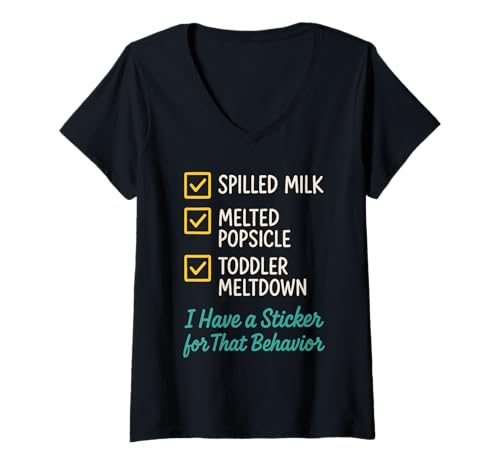 Damen Babysitter Powered by Snacks Lustiges Babysitting-Geschenk T-Shirt mit V-Ausschnitt Damen Babysitter Powered by Snacks Lustiges Babysitting-Geschenk T-Shirt mit V-Ausschnitt von Teen Sitter Life Nanny Humor Babysitter Gift Idea