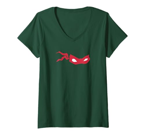 Damen TMNT Raphael Headband Easy Costume Cartoon Character T-Shirt mit V-Ausschnitt Damen TMNT Raphael Headband Easy Costume Cartoon Character T-Shirt mit V-Ausschnitt von Teenage Mutant Ninja Turtles