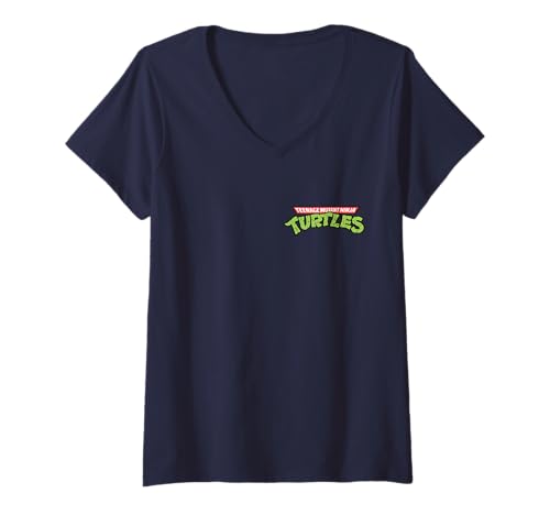 Damen Teenage Mutant Ninja Turtle Left Chest Classic Logo T-Shirt mit V-Ausschnitt von Teenage Mutant Ninja Turtles