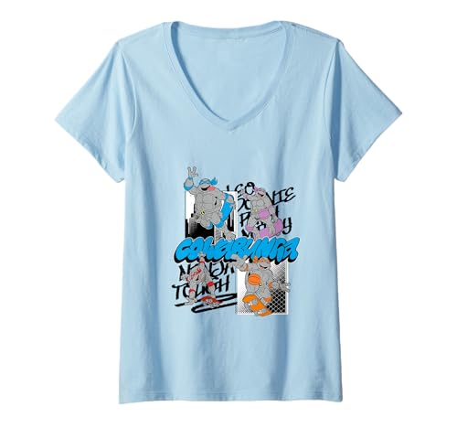 Damen Teenage Mutant Ninja Turtles Cowabunga Skate Crew Comic T-Shirt mit V-Ausschnitt von Teenage Mutant Ninja Turtles