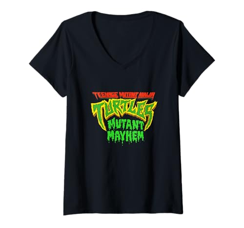 Damen Teenage Mutant Ninja Turtles Mutant Mayhem Logo T-Shirt mit V-Ausschnitt von Teenage Mutant Ninja Turtles
