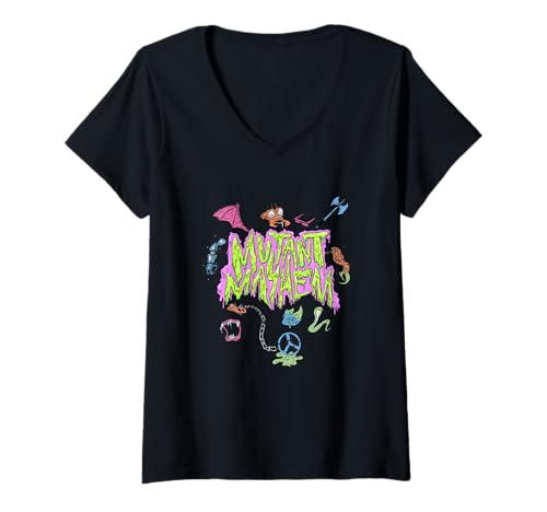 Damen Teenage Mutant Ninja Turtles Mutant Mayhem Slime Graphic T-Shirt mit V-Ausschnitt von Teenage Mutant Ninja Turtles