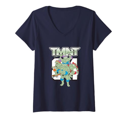 Damen Teenage Mutant Ninja Turtles TMNT Group Shot T-Shirt mit V-Ausschnitt von Teenage Mutant Ninja Turtles