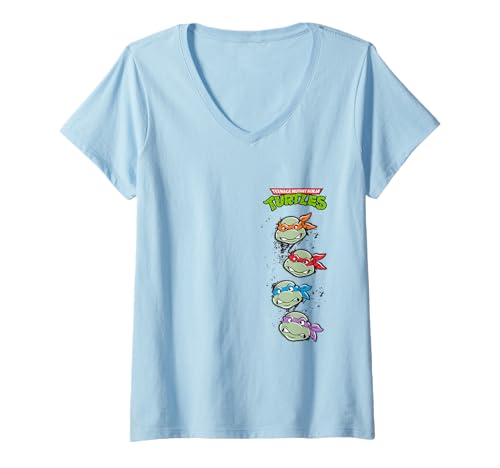 Damen Teenage Mutant Ninja Turtles TMNT Team Lineup T-Shirt mit V-Ausschnitt von Teenage Mutant Ninja Turtles