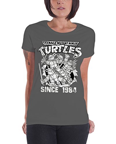 Officially Licensed Merchandise TMNT - Distressed Since 1984 Women T-Shirt (D.Grey), Large von Teenage Mutant Ninja Turtles