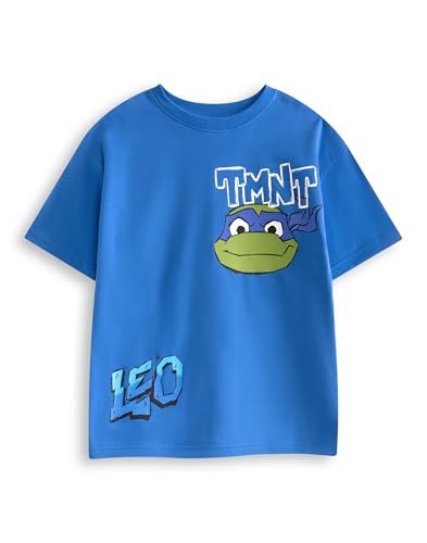 Teenage Mutant Ninja Turtles Blaues Grafik-T-Shirt für Jungen | Leo TMNT Kurzarm-T-Shirt | Klassische Cartoon-Kleidung für Kinder | Leonardo-Charakter-Merchandise | Turtles Merch – 4–5 Jahre von Teenage Mutant Ninja Turtles