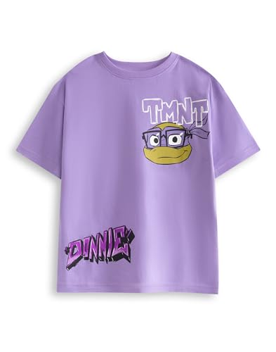 Teenage Mutant Ninja Turtles Donatello Lila T-Shirt | Kurzarm-TMNT-Grafik-T-Shirt für Kinder | Klassische Cartoon-Kleidung | Donnie Retro-Charakter-Top | Boys Turtles Merch – 6–7 Jahre von Teenage Mutant Ninja Turtles