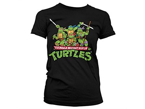 Teenage Mutant Ninja Turtles - Gruppe beunruhigte Damen T-Shirt schwarz - Superhelden-Serie Waren - M - Hybris von Teenage Mutant Ninja Turtles