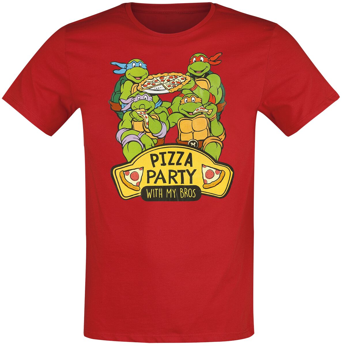 Teenage Mutant Ninja Turtles Kids - Pizza Party T-Shirt rot in 116 von Teenage Mutant Ninja Turtles
