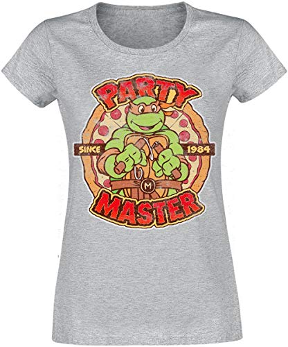 Teenage Mutant Ninja Turtles Party Master T-Shirt grau meliert M von Teenage Mutant Ninja Turtles