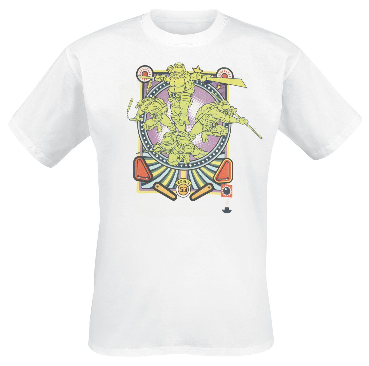 Teenage Mutant Ninja Turtles T-Shirt - Team - S bis XXL - für Männer - Größe L - weiß  - Lizenzierter Fanartikel von Teenage Mutant Ninja Turtles