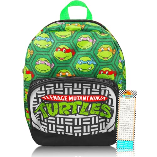 Teenage Mutant Ninja Turtles TMNT Mini-Rucksack für Teenager – 25,4 cm Segeltuch TMNT Rucksack mit Fronttasche und Lesezeichen | TMNT Rucksack Geldbörse Bundle, Tmnt Rucksack Geldbörse, TMNT Mini von Teenage Mutant Ninja Turtles