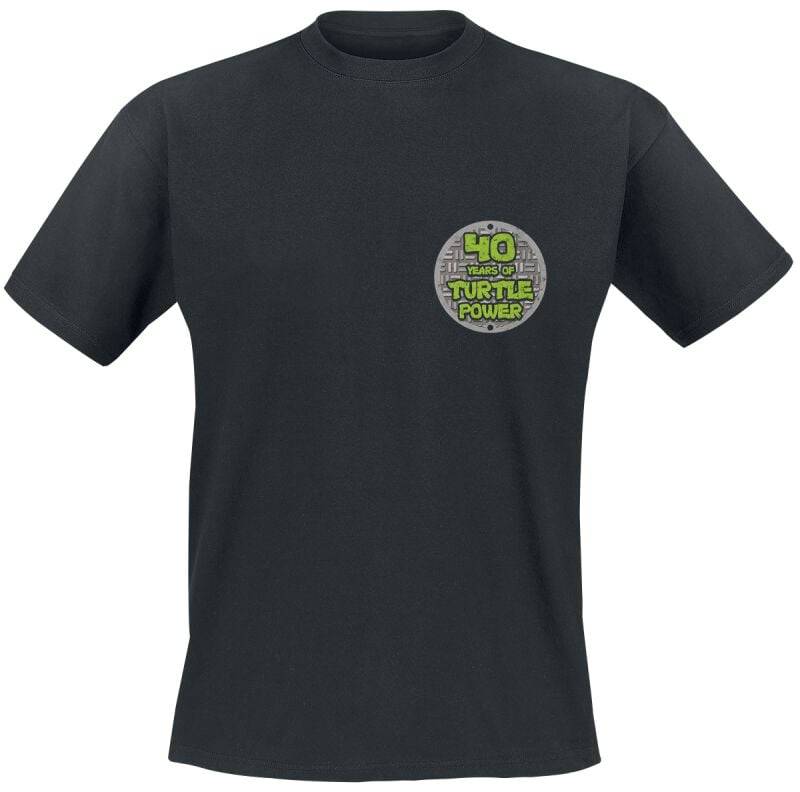 Teenage Mutant Ninja Turtles Teenage Mutant Ninja Turtles - 40th - beidseitig bedruckt T-Shirt schwarz in XXL von Teenage Mutant Ninja Turtles