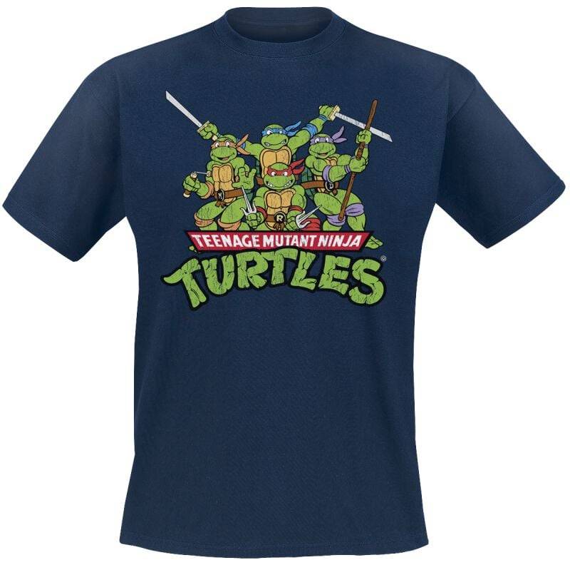 Teenage Mutant Ninja Turtles Turtles Distressed Group T-Shirt navy in XL von Teenage Mutant Ninja Turtles