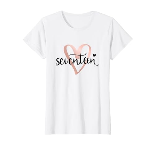 Seventeen Siebzehn 17 Geburtstag Teenager 17 Jahre Mädchen T-Shirt von Teenager Geburtstag Schriftzug by mintas